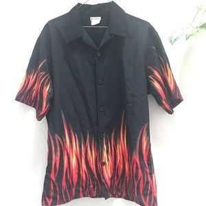 Vintage 90’s no boundaries flame button up